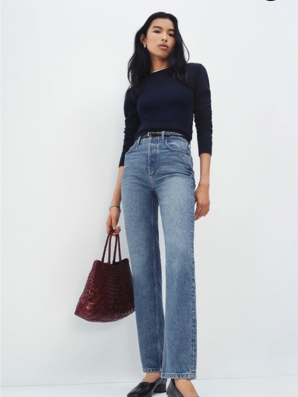 Reformation Cynthia High Rise Straight Jeans - Colorado Wash
